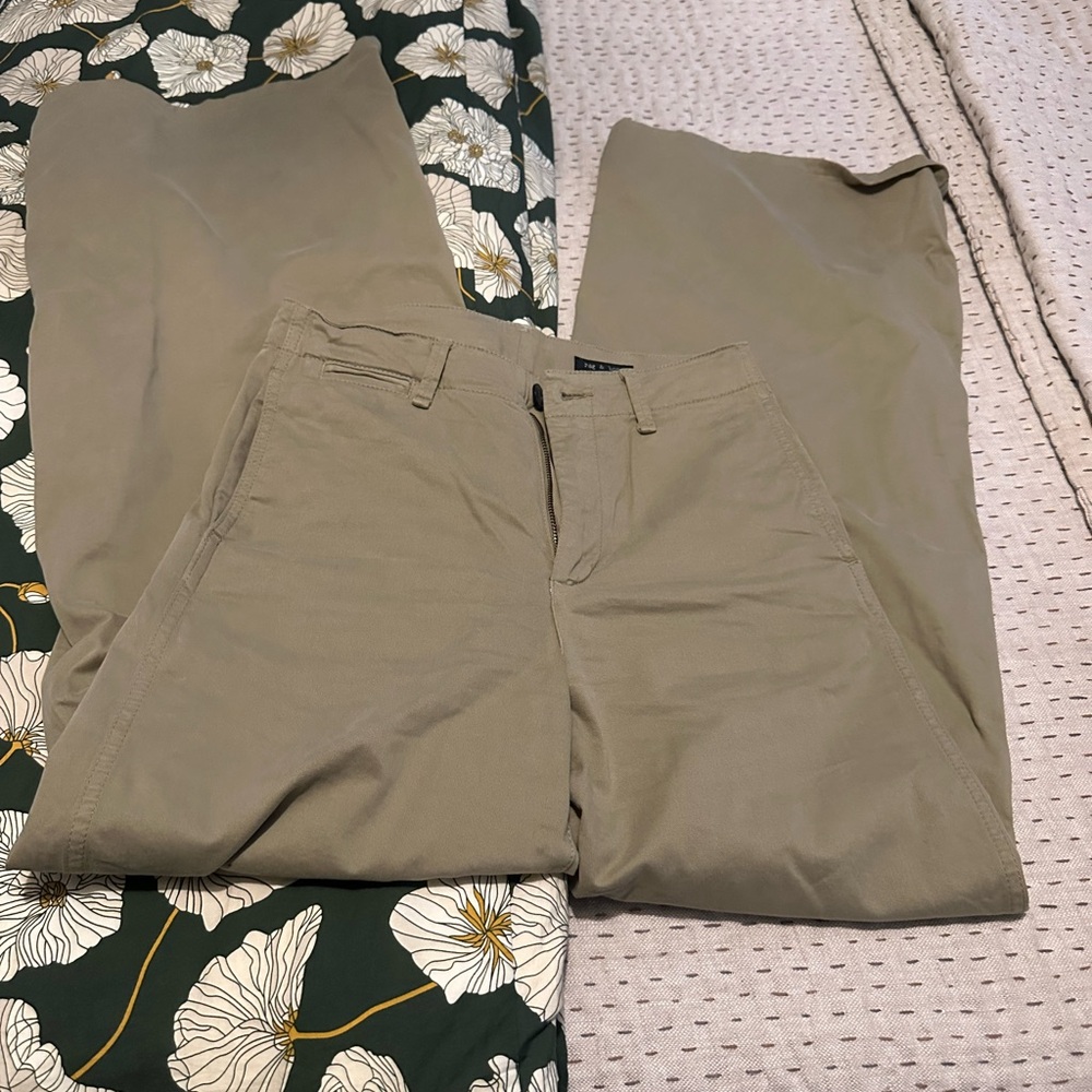 Rag N Bone High waist wide leg full length khaki pants